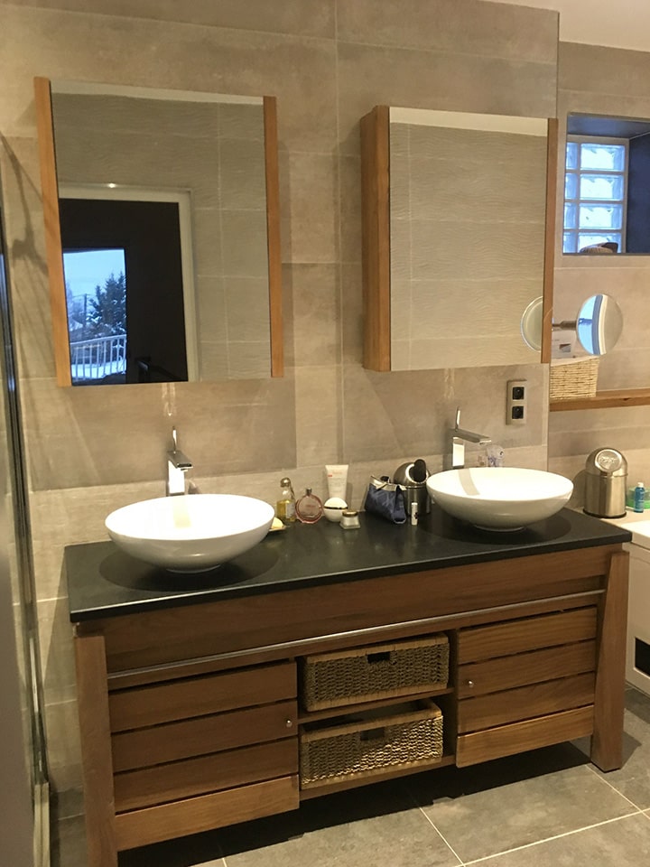 pose de salle de bains